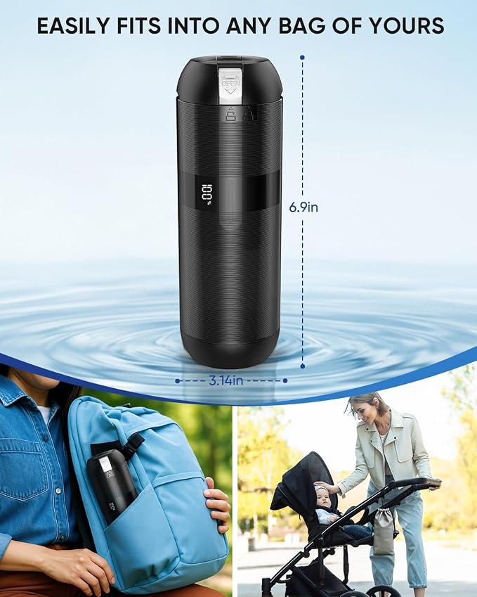 Portable Bidet for Travel - Electric Travel Bidet with 180° Adjustable Nozzle, 2 Spray Modes & IPX7 Waterproof | Rechargeable Personal Hygiene Solution for On-The-Go Adults
