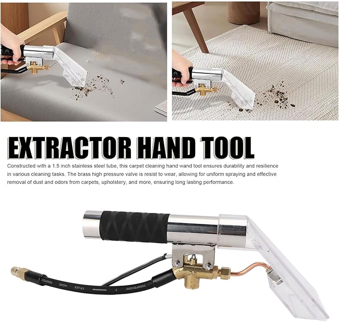 Car Carpet Extractor,Extractor Hand Tool with Viewing Window,Extractors Upholstery and Auto Detailing Hand Wand,Most Portable Carpet Attachment