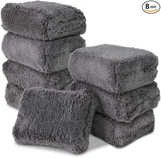 Liquid X Premium Grade Large Plush Microfiber Applicator Pads - 5" x 3" (8 Pack)