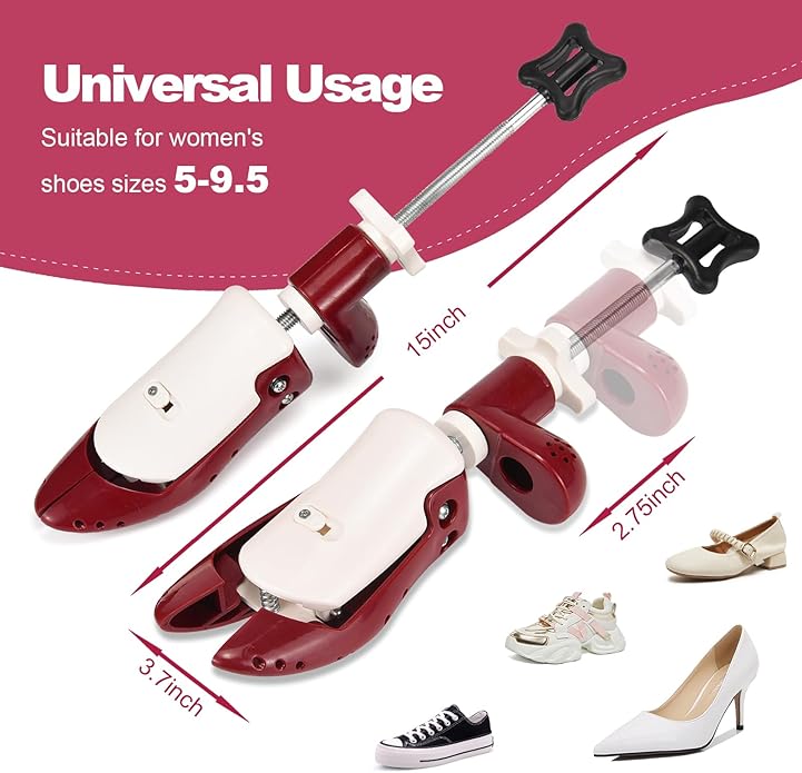 Shoe Stretcher for Men Women, 6-Way Adjustable Length Width & High Shoe Trees for Wide Feet Toe Box Thick Instep