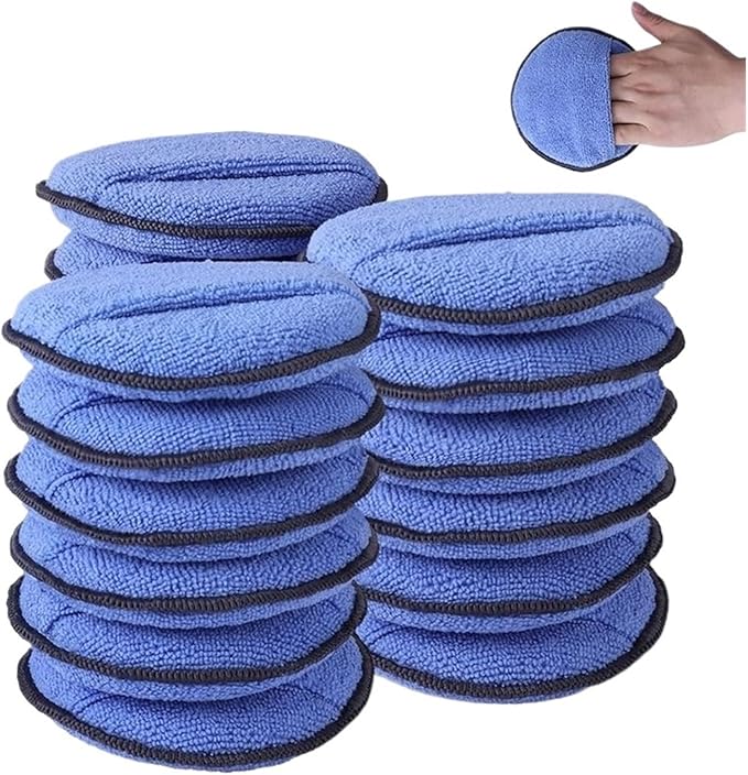 Compatible for Resilience Microfiber Car Wax Applicator Pads 18-Pack with Finger Pocket, Lint-Free