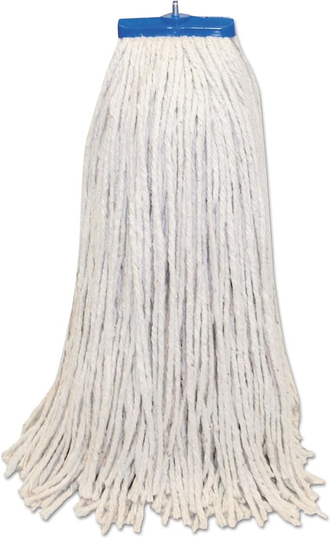Boardwalk Mop Head, Lie-Flat Head, Cotton Fiber, 24 oz., White, 12/Carton