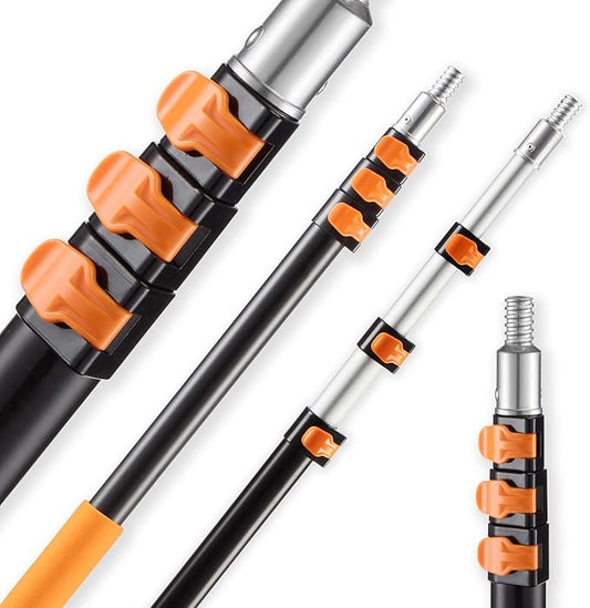 VEVOR Telescopic Extension Pole, 4-12 FT Multi-Purpose Extendable Pole, Sturdy Aluminum Alloy Paint Pole Extension with Flip-Lock Design, High Reach Roller Stick for Painting, Dusting and Cleaning