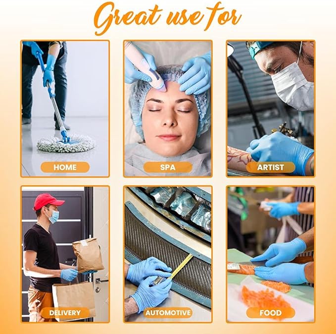 1000 Pcs Nitrile and Vinyl Blend Gloves - Soft Industrial Grade Gloves