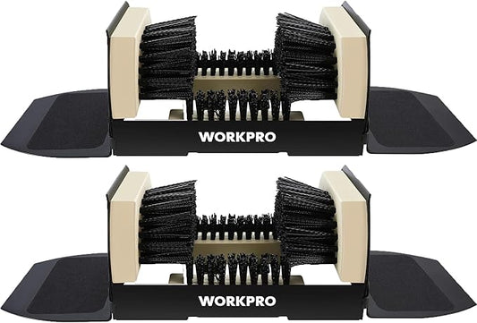 WORKPRO Boot Brush Scraper Outdoor, Shoe Cleaner Brush, Boot Scrubber, Heavy Duty Boot Cleaning Brush, 2 Pack