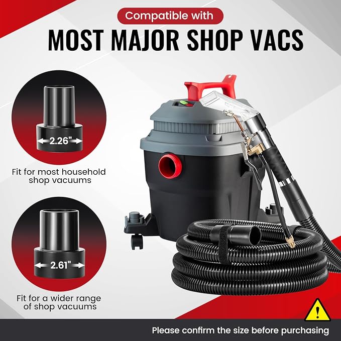 Extractor Attachment Kit for Shop Vac, Extractor Kit with Wand Hose Adapter Fit Carpet Sofa Car Cleaning for Home and Auto