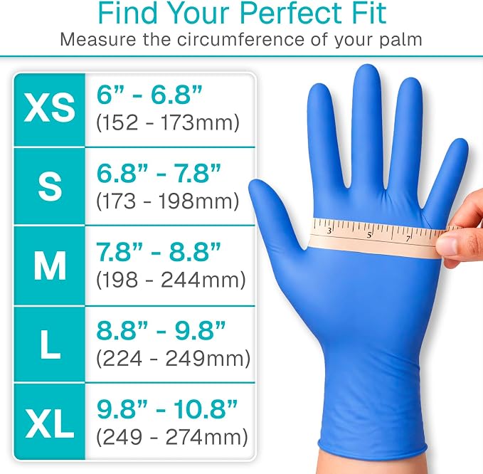 Vive Powder Free Nitrile Exam Gloves - Blue, Disposable, Latex-Free - For Medical Exams