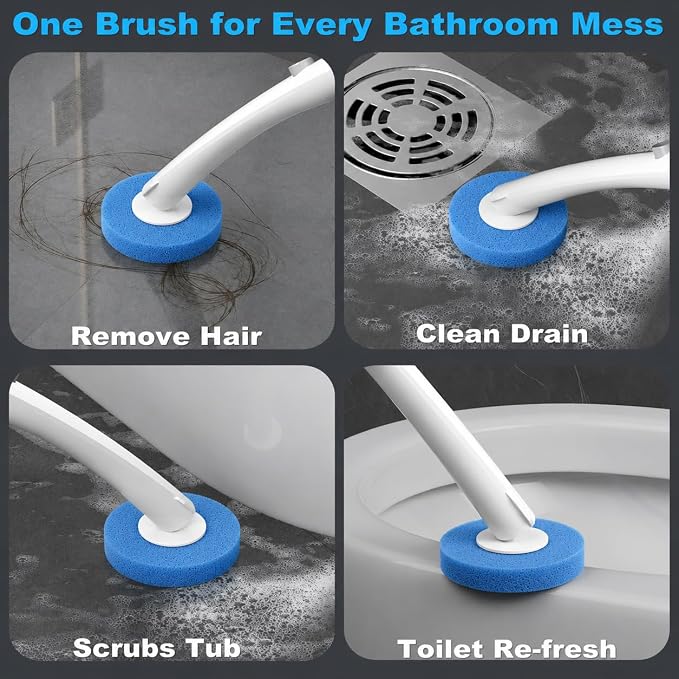 Disposable Toilet Brush, Toilet Bowl Cleaner Brush with 24 Wand Cleaner Refills, Wall Mounted Toilet Brush and Holder Set for Bathroom Deep Cleaning and Hygienic
