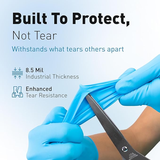 Raxwell Disposable Nitrile Gloves - Heavy Duty Cleaning Gloves - Elbow-Length Dishwashing & Kitchen Use - Chemical Resistant