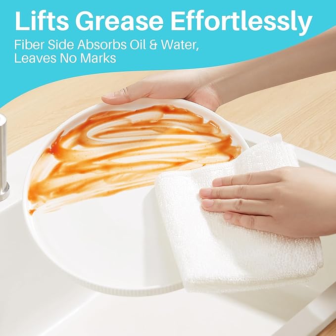 JOYMOOP 8 Pack Non Scratch Wire Dishcloths for Kitchen, 2 Sided Dish Towels, Reusable Cleaning Rags, Dish Cloths for Washing Dishes and Dish Rags for Washing Dishes, Quick Dry, 10" x 10"