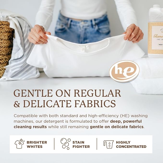 KINARA Tyler High Maintenence Glamorous Wash Liquid Laundry Detergent, Bundle with Stain Remover Pen, Fresh Scented Sachet - Gentle Washing Detergent, Laundry Supplies - 1 Gallon