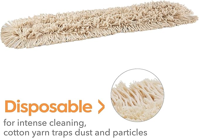 Coastwide Professional Economy Dust Mop Head, Cotton, 36" x 5", White