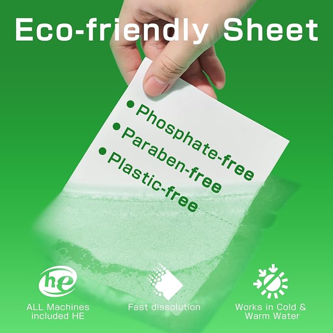 Soulink Laundry Detergent Sheets Unscented 240 Loads，Eco Friendly Detergent Sheets for Travel & Home - No Plastic Jug Liquidless Soap Strips, Plant-based, Hypoallergenic. Safe for Sensitive Skin