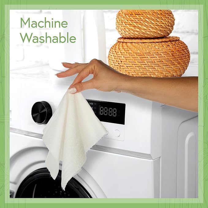 Reusable Bamboo Paper Towels |Heavy Duty, Absorbent & Durable | Reusable Washable Paper Towels | FSC Certified | 100% Rayon Derived From Bamboo | Kitchen Towels | 20 Sheets, 12"x11" | 2 Rolls