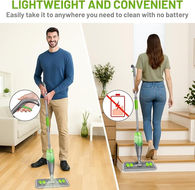 Spray Mop for Floor Cleaning with 6 Microfiber Washable Pads
