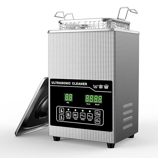 2.5L Ultrasonic Cleaner with Heater & Digital Timer 40KHz Stainless Steel Ultrasonic Jewelry Cleaner for Glasses Dentures Watches Parts Tools Carburetor & Circuit Board - CE/FCC/RoHS Certified
