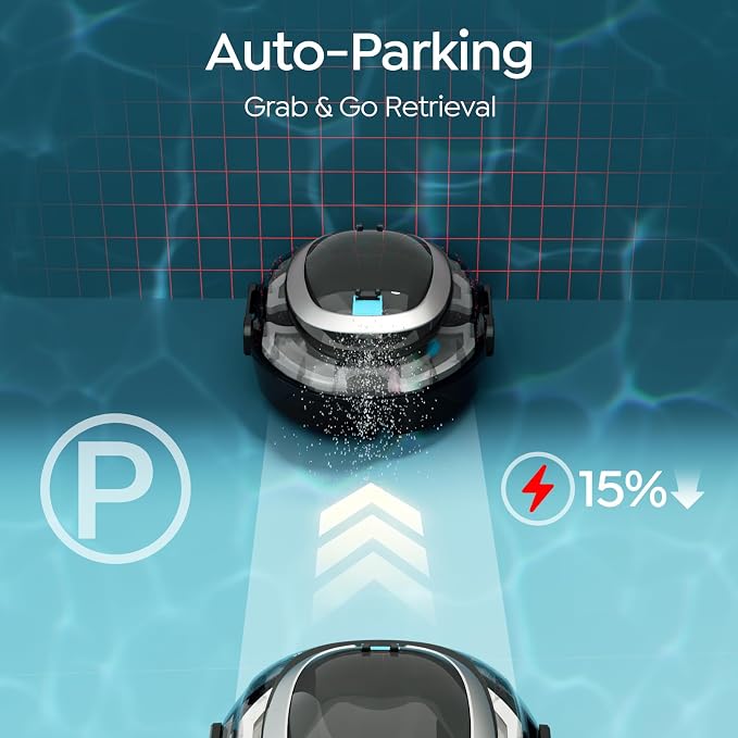 S2 Pool Vacuum Robot for Above Ground Pools, Cordless Operation, 90-Min Runtime, Efficient Cleaning Performance, Self-Parking and Easy Maintenance(Glossy Black)
