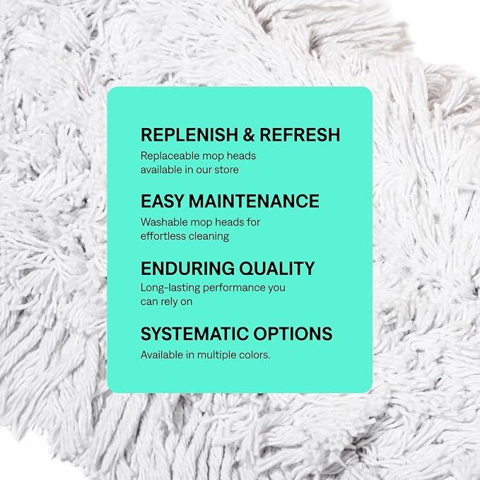24 Inch Commercial Dust Mop Replacement Head – Reusable Cotton Dust Mop Refill for Floor Cleaning and Janitorial Use
