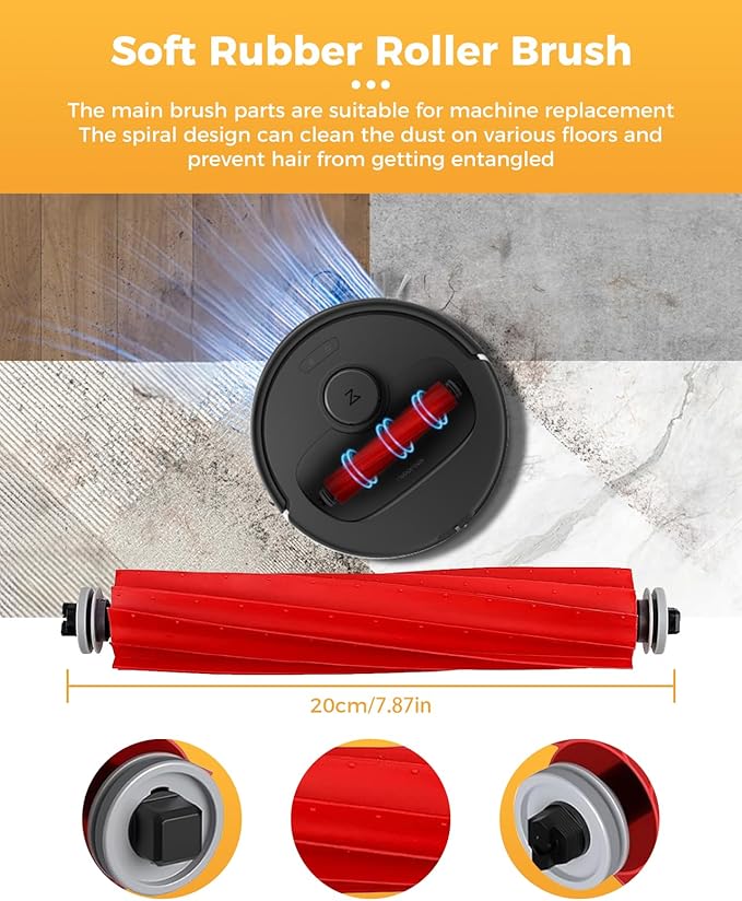 Yivy 29PCS QV35A Accessories for Roborock QV 35A/Qrevo S Pro/QV 35S/QR 598/QR 798 Robot Vacuum,QV 35A Replacement :2 Main Brushes 6 Dust Bags 4 HEPA Filters 6 Side Brushes 8 Mop Pads