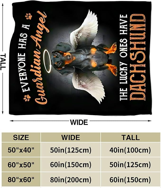Dachshund Gifts & Decor: Cute Dog Throw Blanket - Soft, Warm, Cozy Fleece for Couch, Sofa, Bed - 50"x40"