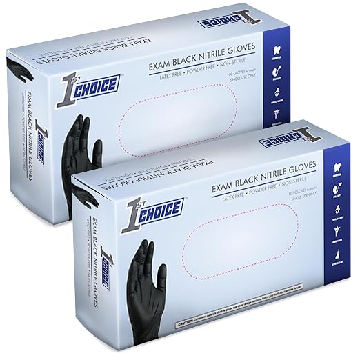 1st Choice Black Nitrile Gloves, 200 Count, Size M & L, Disposable, Latex Free, Exam Grade, Glove for Cooking - 4 mil