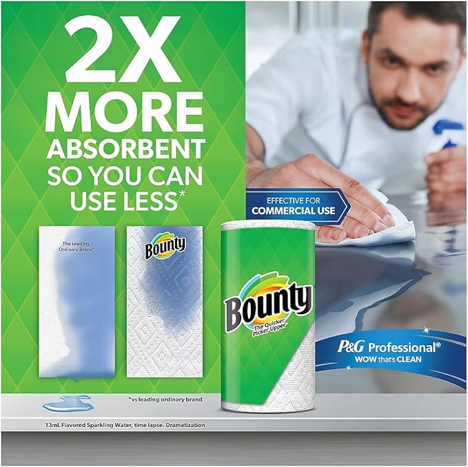 Bounty® Select-A-Size® Double 2-Ply Paper Towels, 98 Sheets Per Roll, Pack of 12 Rolls