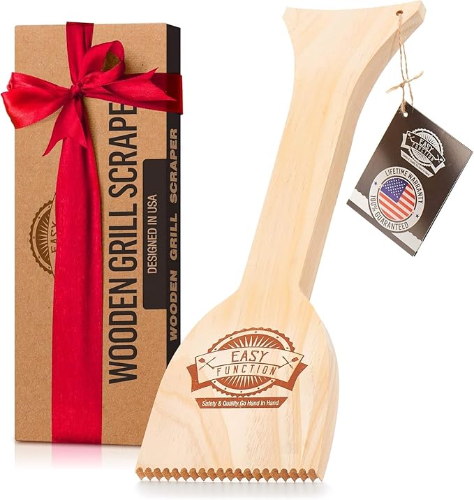 Wooden Grill Scraper 2-Pack – Natural Wood BBQ Cleaning Tools
