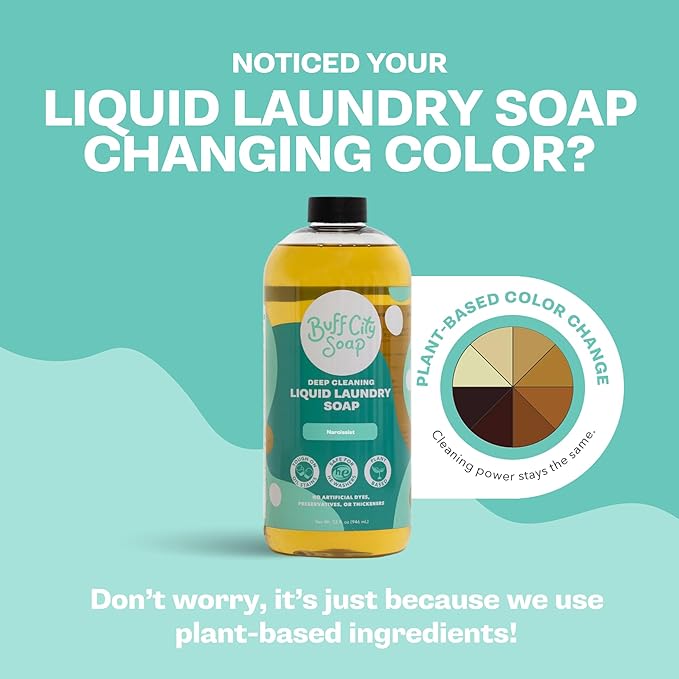 Buff City Soap - Liquid Laundry Soap Made With Simple Ingredients & No Harsh Chemicals - Cleans Tough Stains & Lifts Dirt - Floral, Citrus, & Cedarwood Scented Laundry Detergent - White Jasmine