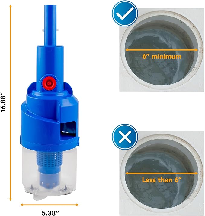 POOL BLASTER Dynamo Pool Skimmer Basket Vacuum – Cordless, Hands-Free Swimming Pool Skimmer Cleaner, No Bending Over or Touching Debris – Battery-Powered Vac Compatible with Most Baskets