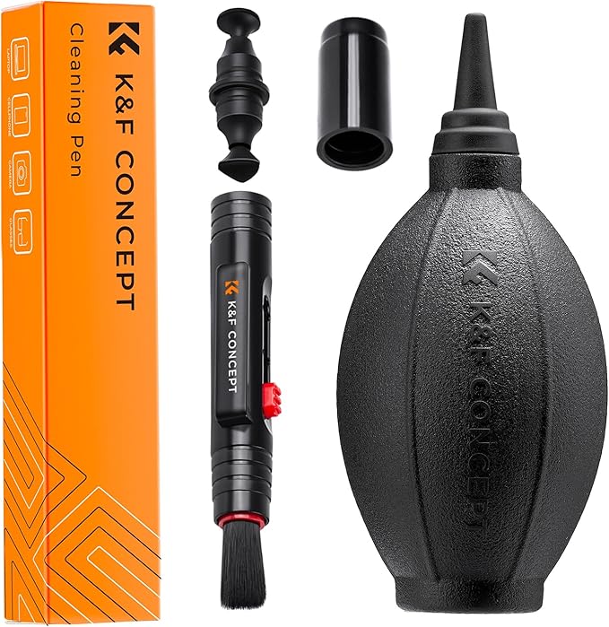 K&F Concept Lens Air Blower, Lens Cleaning Pen with Soft Brush, Double-Sided Carbon Head, Dust Blower for Camera Lens, Optical Lens, Glasses, Cosmos/Valve Index /PS4 PS5 VR Headset