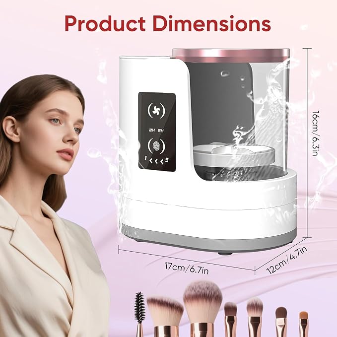 3 in 1 Electric Makeup Brush Cleaner & Dryer Automatic USB Cosmetic Brush Cleaner with Holder, Portable USB Deep Cleaning for All Size Beauty Makeup Brush Set,Blush Brush,Sponges