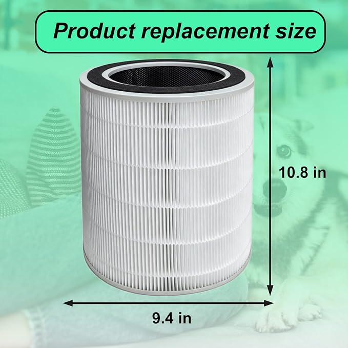 AP10 Replacement Filter Compatible with ‌Dreame Pet Air Purifier AP10, 2-in-1 H13 True HEPA Activated Carbon, 1Pack