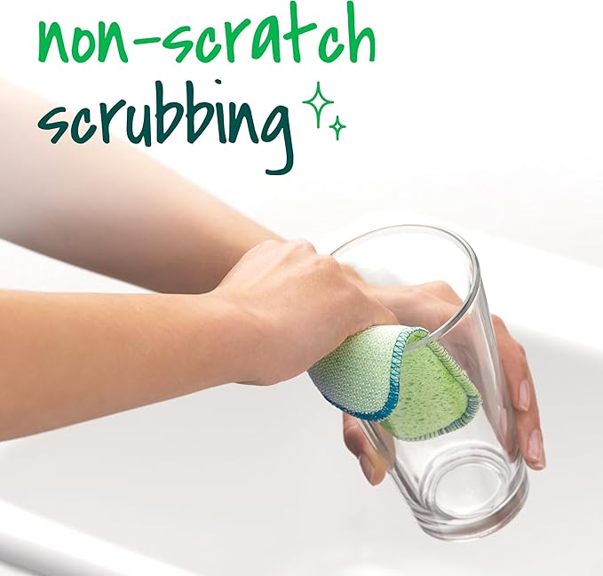 Scotch-Brite Dobie Scrub & Wipe Cloths,Sponge Cloths for Cleaning Kitchen,Bathroom,and Household,Dobie Scrub and Wipe Cloth Absorbs-and Doesn't Scratch,2 Cleaning-Cloths,(Pack of 12)