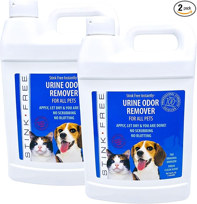 Instantly Urine Odor Remover for Pets - Eliminator for Cat & Dog Pee, Best Oxidizer Based Urine Cleaner for Carpets, House, Rugs, Mattress, etc. 2-128 Oz (2 Gallons)
