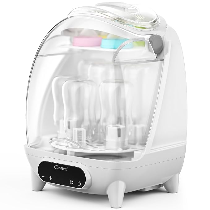 Bottle Sterilizer and Dryer, 4 in 1 Compact Steam Baby Bottle Sterilizer for Baby Bottles, Pacifiers, and Pump Parts & Newborn, Large Capacity 7 Bottles, Time-Saving Design