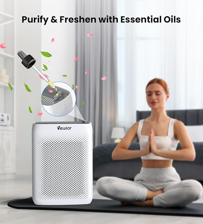 VEWIOR Air Purifiers for Home Large Room Up to 3000Sq.ft, H13 HEPA Air Cleaner with Washable Filter, PM2.5 Display, Sleep Mode, Timer, Aromatherapy, Auto Mode for Smoke, Pet Hair, Wildfire
