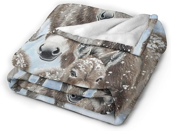 Tijuboni Donkey Throw Blanket Donkey Gifts for Girls Boys Women Men Kids Adults Soft Flannel Fleece Blanket for Couch Sofa Bed Home Decor 40"x50"