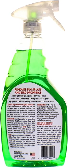 Rislone Splatt Bug and Bird Dropping Remover, 32 Fl Oz, (Pack of 6)
