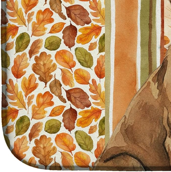 Caroline's Treasures Chesapeake Bay Retriever Heirloom Fall Dish Drying Mat Absorbent Dish Drying Mat Pad for Kitchen Counter Dish Drainer Mat for Countertop, 14 x 21", Multicolor