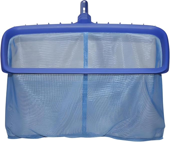 Wessel-Werk Deluxe Pool Skimmer Net Set with Reinforced Frame and EZ Button Locking System – Fits Standard 1-1/4" Pool Poles – Shallow & Deep Rake Options (Deep Rake Net)