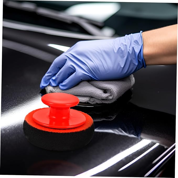 PartyKindom 2sets Car Polishing Kit Wax Applicator Pads Pads Car Sponge Detailing Buffing Multi-use Cleaning