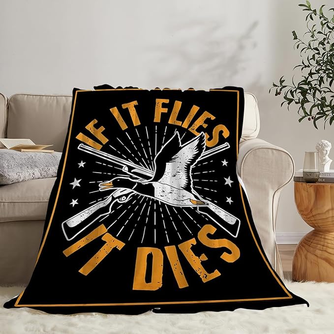 Tijuboni Duck Hunting Throw Blanket Goose Hunting Gifts for Men Women Boys Girls Adults Kids Soft Flannel Fleece Blanket for Couch Sofa Bed Home Decor 40"x50"