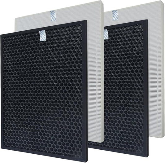 PUREBURG Replacement Filter Compatible with Winix XLC Dual 4-Stage True HEPA Air Purifier, Filter X2, H13 True HEPA Activated Carbon Air Clean Dust VOCs