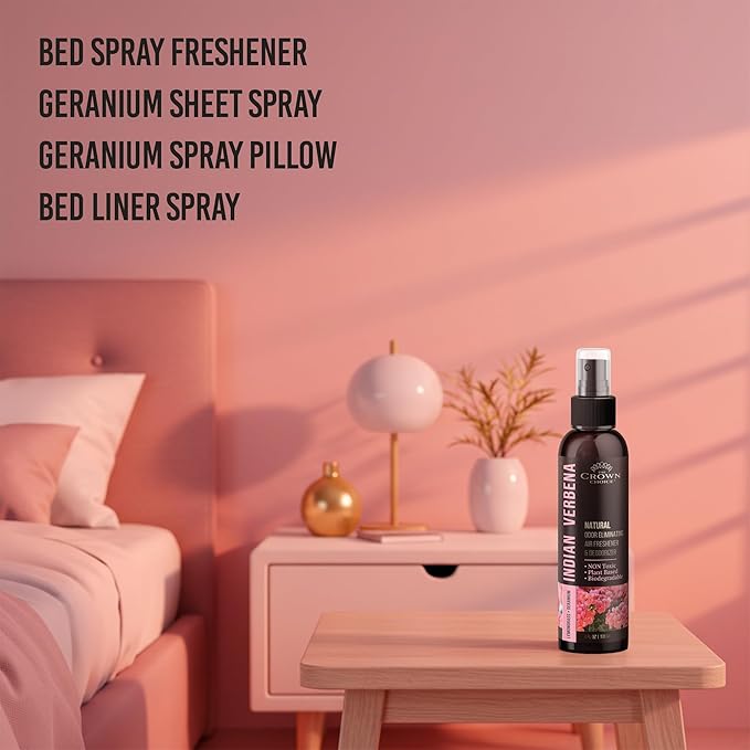 Non-Toxic Odor Eliminator, Natural Geranium & Lemongrass Air Freshener Spray for Home, Room, Closet & Couch Deodorizer, Long Lasting Bathroom & Toilet Freshener, Safe for Kids & Pets - 4 oz Pack of 2