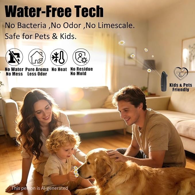 Smart Waterless Diffuser Plug in Cold Air Scent Machine for Large Rooms | Plug & forget! No daily water refills or messy tank scrubbing,Smart concave base uses every last drop of your expensive oil