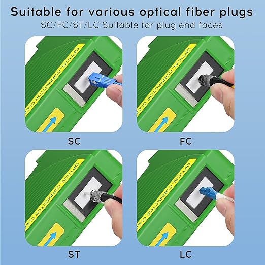 4pack Fiber Optic Cleaner Cleaning Pen Box Kit,FC SC ST LC 2.5/1.25mm Interface Fiber Optic Cleaner Tools,800+ Cleans,Optical Fiber Cable Connector Endface Optical Clean Tool Set