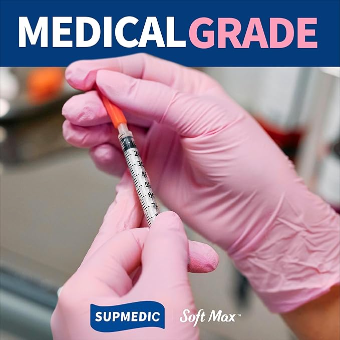 Supmedic Nitrile Exam Gloves, Powder-Free Latex-Free Disposable Glove for Medical Cooking Esthetician Cleaning, 1000 Pcs