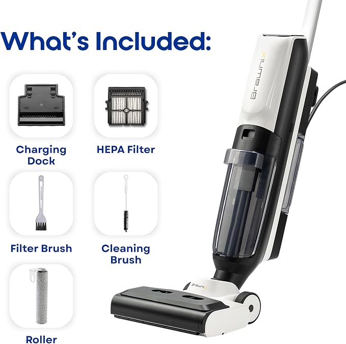 Wet Dry Vacuum and Mop for Hard Floors | Digital Display | Great for Sticky Messes, Pet Hair, Picks Up Debris & Deep Scrubs | Self Cleaning | Vacuum Cleaner for Hard Floors and Area Rugs
