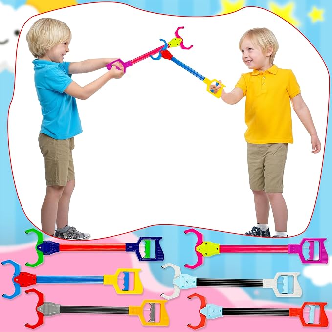 6 Pcs Interactive Grabber Toy Flexible Robot Hand and Robotic Claw Hand Claws for Kids Early Grasping Learning and Garbage Picker Toys