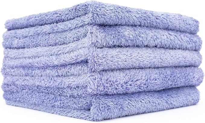 The Rag Company - Eagle Edgeless 350 (5-Pack) Professional Korean 70/30 Blend Super Plush Microfiber Detailing Towels, 350GSM, 16in x 16in, Lavender